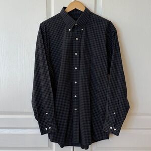Jos. A. Bank Traveler’s Collection Black and white Micro-Plaid Dress Shirt
